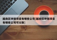 越南区块链项目有哪些公司[越南区块链项目有哪些公司可以做]